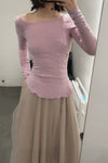 marc le bihan 2590 tulle skirt pink rose